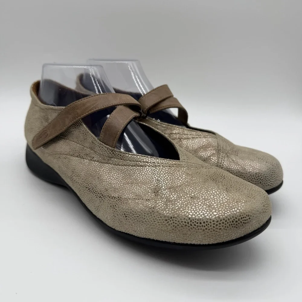 Wolky Women's Passion Mary Jane Shoes Beige Snake Embossed Leather EU 43 / US 12
